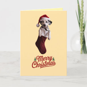 Dalmatian Christmas Stocking Holiday Card