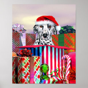 Dalmatian Christmas Surprise Poster