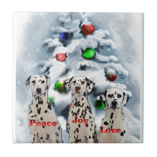 Dalmatian Christmas Tile
