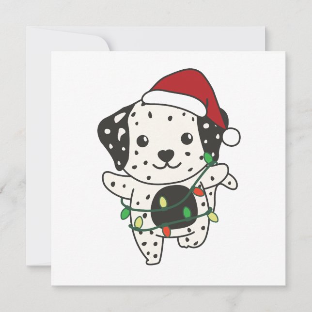 Dalmatian Christmas Winter Cute Dogs Holiday Card (Front)