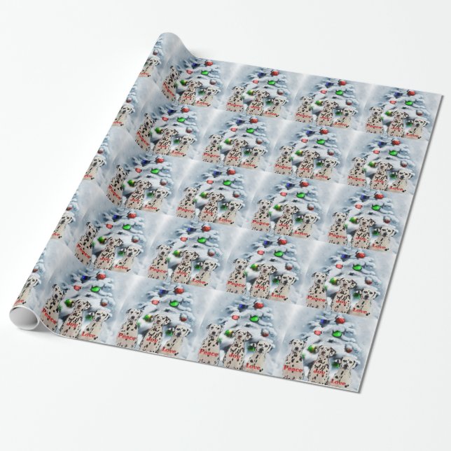Dalmatian Christmas Wrapping Paper (Unrolled)