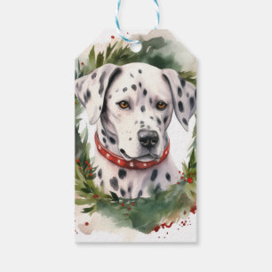 Dalmatian Christmas Wreath Festive Pup Gift Tags