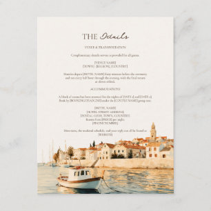 Dalmatian Coast Bell Tower Wedding Details Enclosure Card