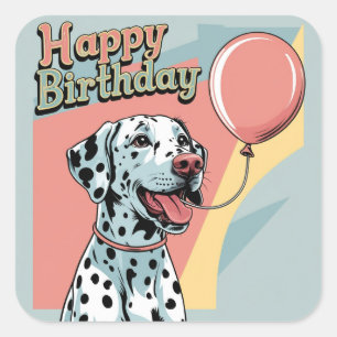 Dalmatian Colourful  Square Sticker
