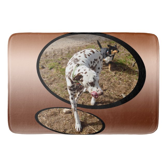 Dalmatian Copper Window Art, Bath Mat (Front)