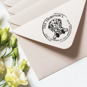 Dalmatian Custom Family Return Address   Rubber Stamp
