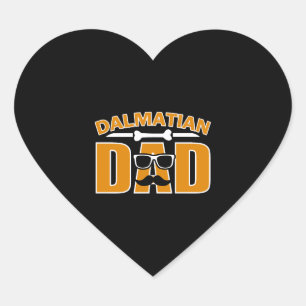 Dalmatian dad for dad dog lover heart sticker