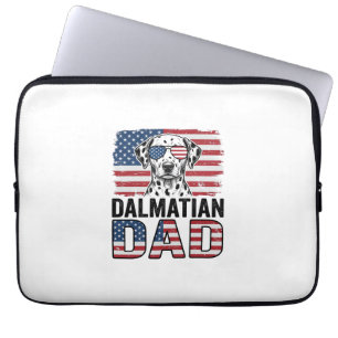 Dalmatian Dad Patriotic Vintage Dog Shirt Design_1 Laptop Sleeve