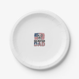 Dalmatian Dad Patriotic Vintage Dog Shirt Design_1 Paper Plate