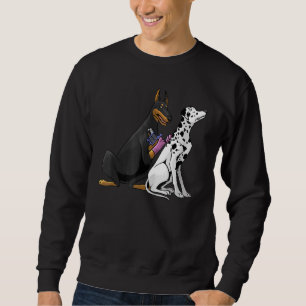 Dalmatian Doberman Dog Cool Tattoo Artist  Tattooi Sweatshirt