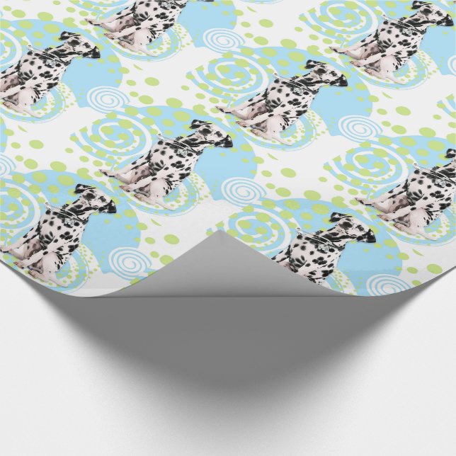 Dalmatian Doctor Dog with Stethoscope and Glasses Wrapping Paper (Corner)