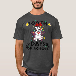 Dalmatian Dog 100 Days Of School Dalmatian Dog Tea T-Shirt