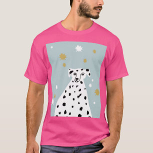 Dalmatian Dog Abstract Illustration Art Pink T-Shirt