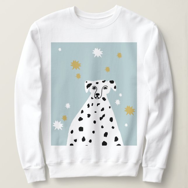 Dalmatian Dog Abstract Illustration  Sweatshirt (Design Front)