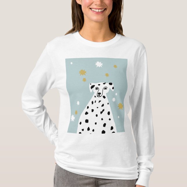 Dalmatian Dog Abstract Illustration  T-Shirt (Front)