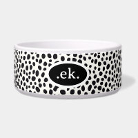  Dalmatian Dog Abstract Pattern Black Monogram