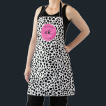 Dalmatian Dog Abstract Pattern Hot Pink Monogram Apron<br><div class="desc">Add a fun and vibrant touch to your kitchen with the Dalmatian Dog Abstract Pattern Hot Pink Monogram Apron. Featuring a playful abstract Dalmatian design in bold black and white with a pop of hot pink, this apron is both stylish and functional. Personalise it with a monogram for a unique...</div>