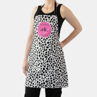 Dalmatian Dog Abstract Pattern Hot Pink Monogram