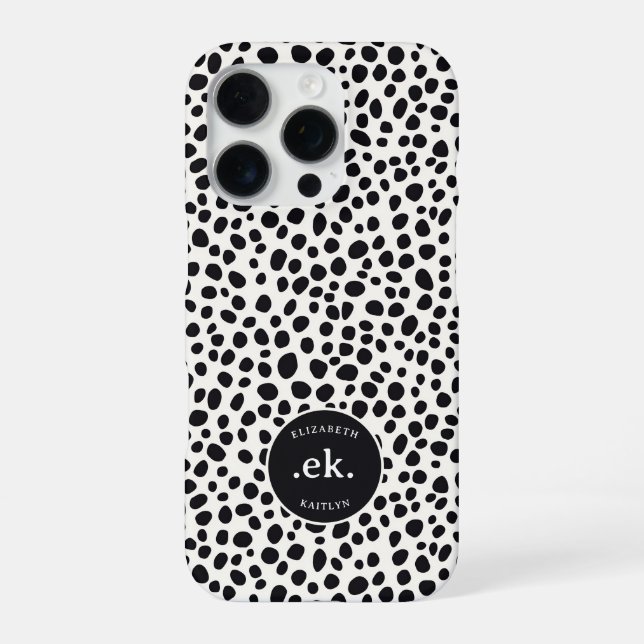  Dalmatian Dog Abstract Pattern Monogram iPhone Case (Back)