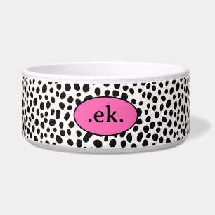 Dalmatian Dog Abstract Pattern Pink Monogram