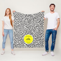 Dalmatian Dog Abstract Pattern Yellow Monogram