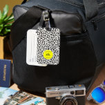 Dalmatian Dog Abstract Pattern Yellow Monogram Luggage Tag<br><div class="desc">Protect your laptop in style with the Dalmatian Dog Abstract Pattern Yellow Monogram Laptop Sleeve. Featuring a playful and modern Dalmatian design with bold black and white spots and a vibrant hot pink accent, this sleeve adds a pop of personality to your tech gear. Personalise it with a monogram for...</div>