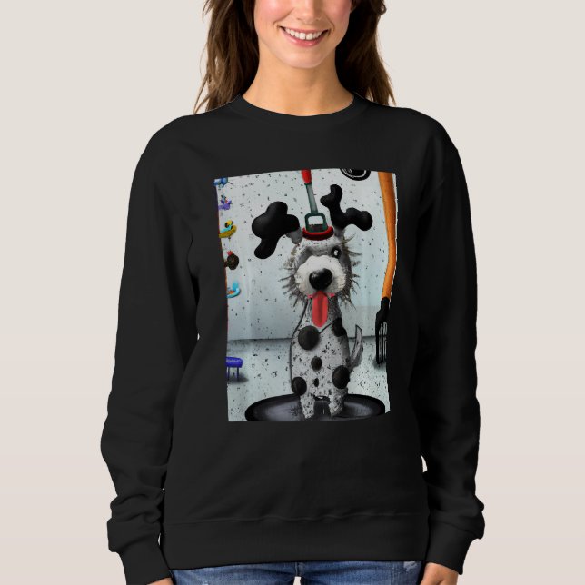 Dalmatian dog artwork puppy sweatshirt (Front)