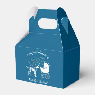 Dalmatian Dog Baby Shower Puppy Blue Boy Favour Box