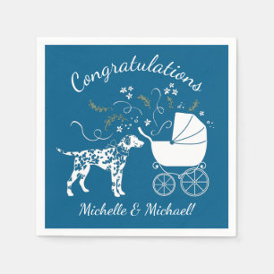 Dalmatian Dog Baby Shower Puppy Blue Boy Napkin