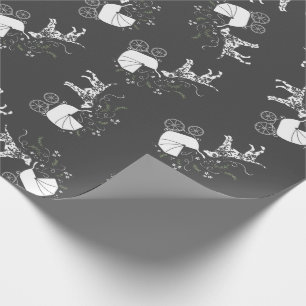 Dalmatian Dog Baby Shower Puppy Grey Wrapping Paper