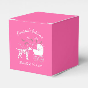 Dalmatian Dog Baby Shower Puppy Pink Girl Favour Box