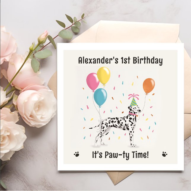 Dalmatian Dog Birthday Party Napkin (Creator Uploaded)