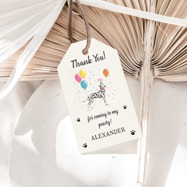 Dalmatian Dog Birthday Thank You Favour Gift Tag (Creator Uploaded)