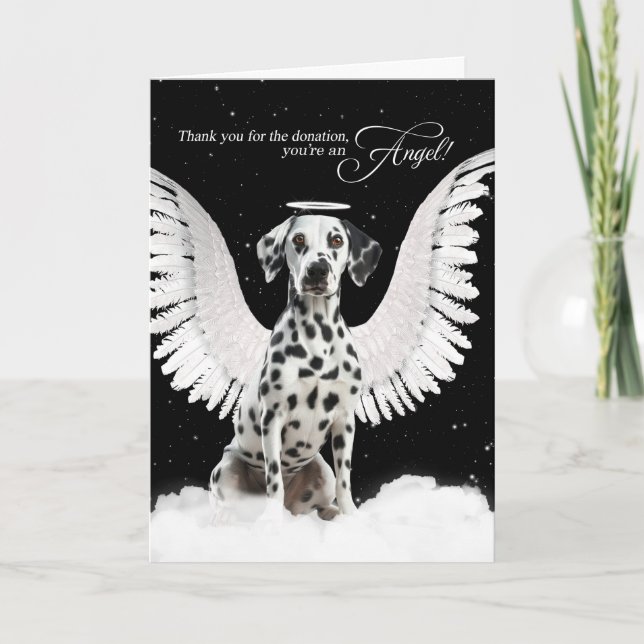 Dalmatian Dog Blank Donation Thank You Card (Front)