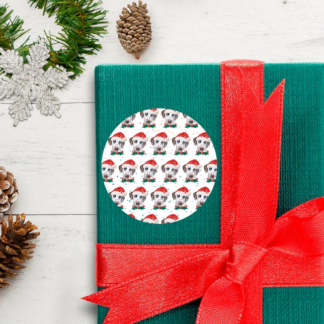 Dalmatian Dog Breed Christmas Classic Round Sticker (Creator Uploaded)