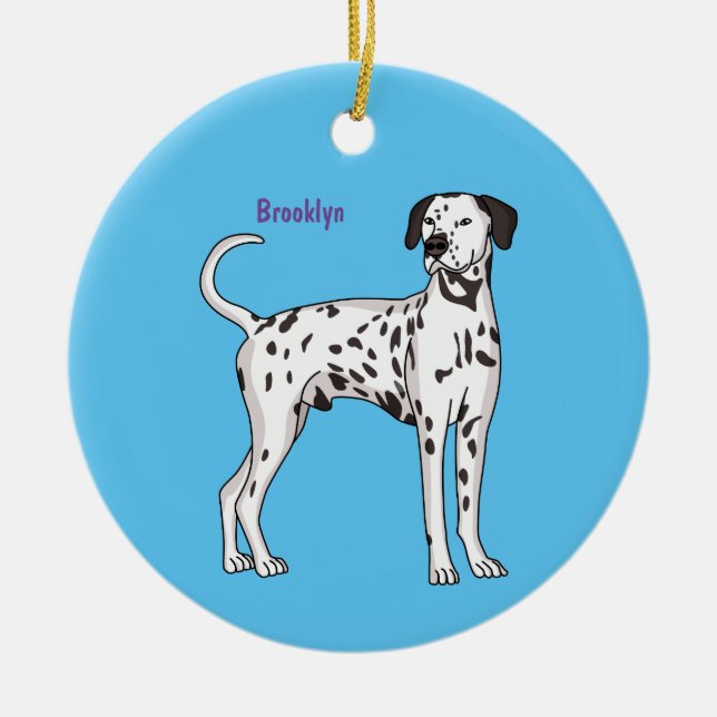 Dalmatian dog cartoon ceramic tree decoration (Front)