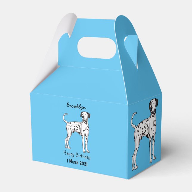 Dalmatian dog cartoon favour box (Front Side)