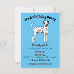 Dalmatian dog cartoon invitation
