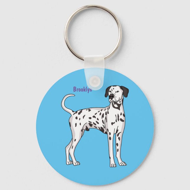 Dalmatian dog cartoon  key ring (Front)
