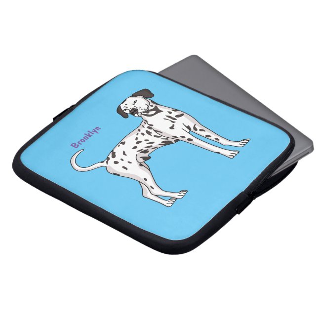 Dalmatian dog cartoon laptop sleeve (Front Top)