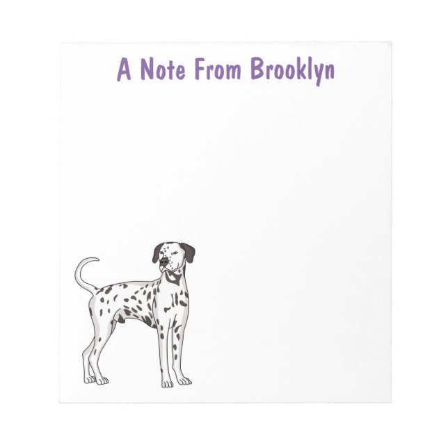 Dalmatian dog cartoon notepad (Front)