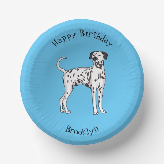 Dalmatian dog cartoon  paper plate (Front)