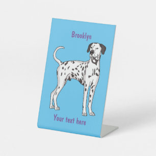 Dalmatian dog cartoon pedestal sign