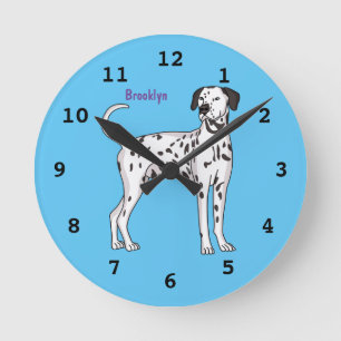 Dalmatian dog cartoon round clock