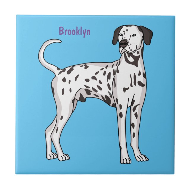 Dalmatian dog cartoon tile (Front)