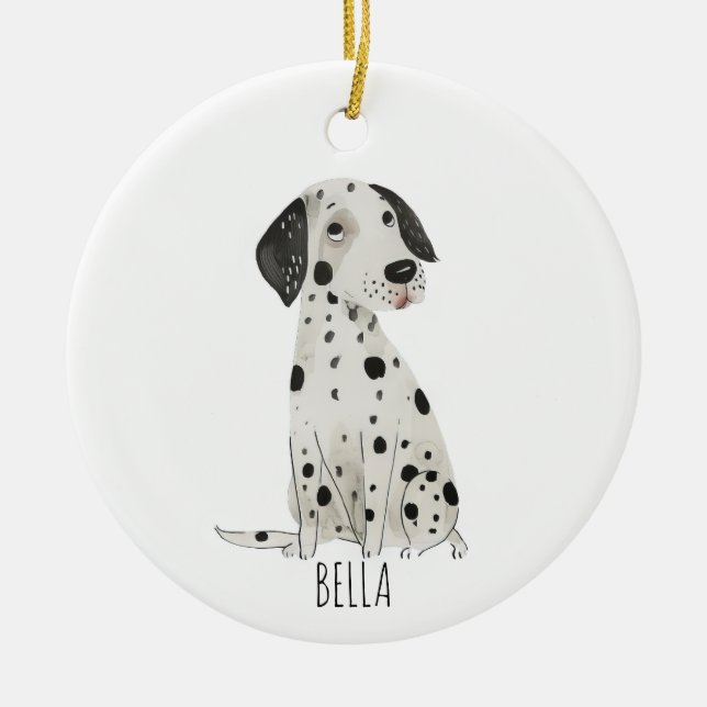 Dalmatian Dog Ceramic Tree Decoration (Front)