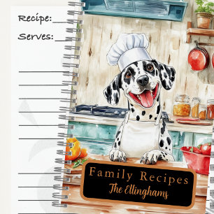 Dalmatian Dog Chef Spiral Recipe Book
