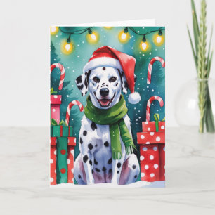 Dalmatian Dog Christmas Greeting Card