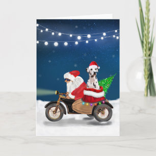 Dalmatian Dog Christmas Santa Claus   Card