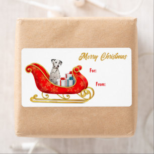 Dalmatian Dog Christmas Sleigh Gift Tag
